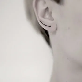 1 kos Preprost Stil Posebna Oblika U Obliko Posnetek Črno Zlato Silver Plated piercing Spusti Uhani Visijo Uhani za Ženske