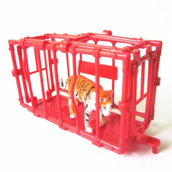 1 nastavite 11 CM Plastično Ograjo Živalskega Štirih Straneh Razstaviti Kletko model Pribor pandom barve ne vsebujejo živali