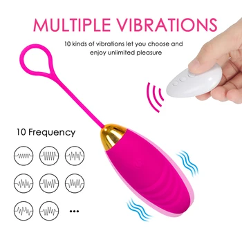10 hitrost Silikonski Bullet Jajce Vibratorji za Ženske, Brezžični Daljinski upravljalnik z vibriranjem USB Polnilne Masaža Žogo Adult Sex Igrače