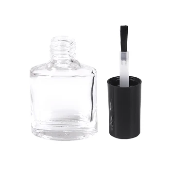 10 ml 15ml Prozorno Črno Steklo Prazne lak, ki se lahko ponovno polnijo Steklenice S Čopičem Majhne Ličila Kozmetični Posode