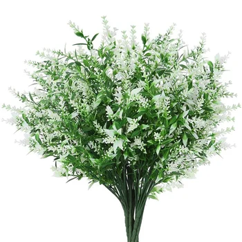 10 Snope Umetni Cvetovi Sivke na Prostem Ponaredek Cvetje za Dekoracijo Odporni proti UV-žarkom Ne Zbledi Umetno Plastično Rastlin