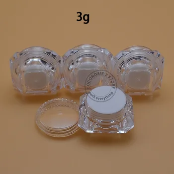 (100 kosov/veliko) 3g jar diamantno obliko jar Akril sijoče kozmetični posode prazen kozarec smetane elegantno Kozmetični kozarci