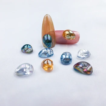 100 kozarcev Nail Art majhne Nosorogovo polmeseca kroglice 6x8mm češka steklene kroglice za 3D nail art primeru telefon dekoracijo