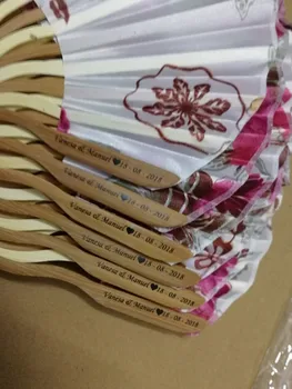 100 kozarcev Osebno/po Meri Bambusa Poliester Cvet Cvetovi Poroka, Kitajski, Japonski, Zložljivi Fan