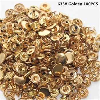 100 sklopov 633 zlate barve vse baker pripni gumb za črno niklja 1.2 cm sponke gumb za pripenjanje zapiralo, ki ga diy ročno prtljago dodatki