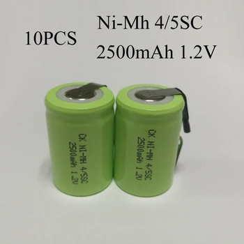 10PCS 4/5SC 1,2 V Ni-Mh Baterije 2500mAh Baterije za ponovno Polnjenje nimh Varjenje Zavihki Točke Za Električni Vrtalnik Electric Serija