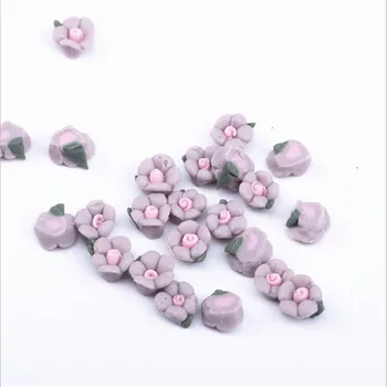 10pcs/veliko debelo 10 mm multi majhen cvet čarobne gumbe in priključke za diy telefon primeru manikura materiala acceossory bele keramične noge