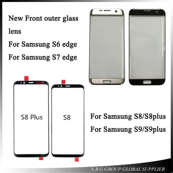 10pcs/veliko Novih Zunanji LCD Sprednji Zaslon Stekleni Pokrovček Objektiva Nadomestnih Delov Za Samsung Galaxy S6edge/S7edge/S8/S8plus/S9/S9plu