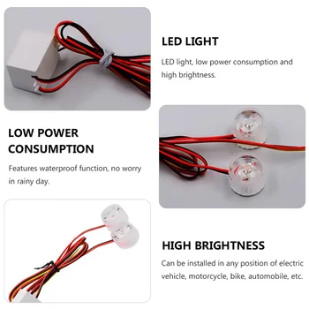 12-80V LED Zavorna Luč Zasveti Rdeče, Modre Utripajoče zadnje luči za motorno kolo