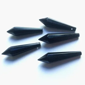 12pcs 55MM Black Multiface Kristalno Ledenica U - spusti Prizme( Brezplačno Obroči) Za DIY Stekla Zavese/ Lestenec Deli Garland Obeski