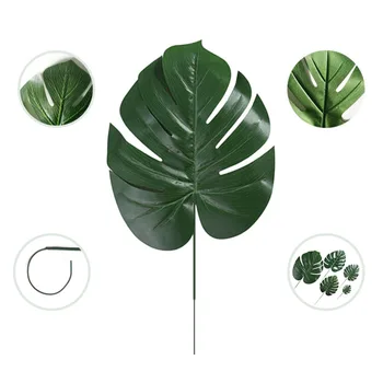 12pcs Umetno Monstera Drevo Palme, Listi Simulacije Zelenih Plastičnih Listov Poroko DIY Dekoracijo Cvet, Listi Rastlin Ponaredek Cvetje