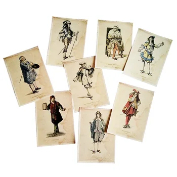 16pcs/veliko Retro Vintage Razglednice Evrope, Gospe In Gospodje Pozdrav Post Card Darilne Kartice Za Božič Novo Leto Farty Dobave