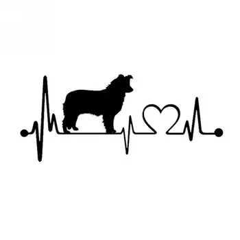 19*8,3 CM Mejni škotski ovčarski pes Pes srčni Utrip Nalepke Nalepke Avto Kritje Praske Dekorativni Dodatki