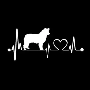 19*8,3 CM Mejni škotski ovčarski pes Pes srčni Utrip Nalepke Nalepke Avto Kritje Praske Dekorativni Dodatki