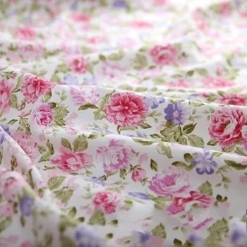 1meters 160 cm širok Pink Rose postavljena mozaik bombažne tkanine, posteljnina tekstilne tkanine za šivanje Vroče