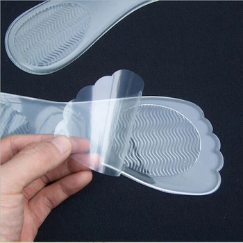 1Pair Pregleden Anti Slip Stopala Noge Pad Visoke Pete Silikonski Gel Blazine Vložek za Čevlje za Lajšanje Bolečin Masažne Blazine