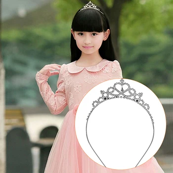 1pc Baby Dekleta Princesa Hairband Otrok Stranka Poročne Krono Glavo Kristalno Diamond Tiara