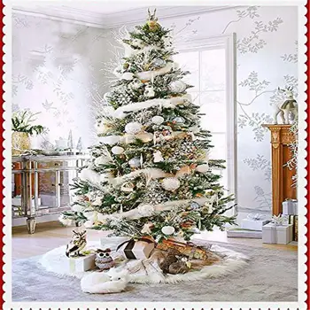 1pc Bela Plišastih Božično Drevo Krila Krzna, Preproge Vesel Božič Okraski za Dom Natalne Natalne Drevo Krila Novo Leto Dekoracijo