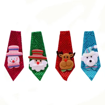 1pc Božič Kravato Sequins Santa Claus Snežaka Jelenov Nosi Božično Dekoracijo Za Dom Božič Okraski, Otroci Igrače, Okraski