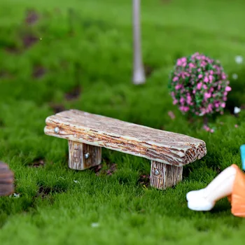 1Pc Smolo leseni stol Pohištvo Obrti Dvorišče Dekoracijo za Miniaturne Lutke Sodobne Krajine Igrače Pravljice Vrtni Okras