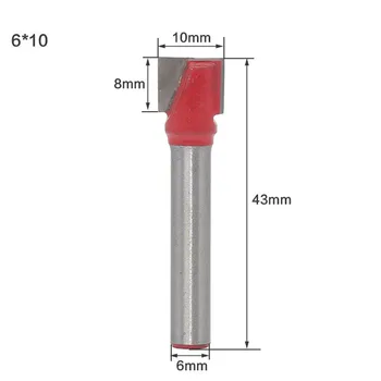 1Pcs 6 mm Čiščenje dno Graviranje Bitov trdna karbida usmerjevalnik malo 10,13,16,18,20,22,25,30,32 mm Premer Lesnoobdelovalnih rezkanje rezalnik