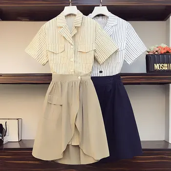 2 delni komplet ženske obleke moda krilo poletje obleko 2020 prevelik blusas feminina plus velikost obleko