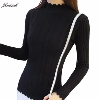 2017 nove zimske ženske puloverji puloverju kašmir turtleneck visoko elastičnost pletene long sleeve solid color ženski pulover L112
