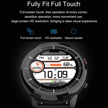 2019 Novo Pametno Gledati Moške IP68 Vodotesen Pripravljenosti 35 Dni Več Sport Mode Monitor Srčnega utripa, Vremenska Napoved Smartwatch+Box