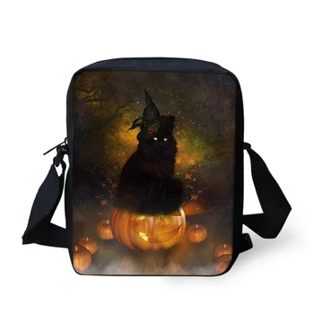 2019 čarovnice Halloween Black Cat Messenger Vrečke Crossbody Vrečko dekleta fantje Mini Bookbag Šolske torbe Dnevno Ramo Torba Torba