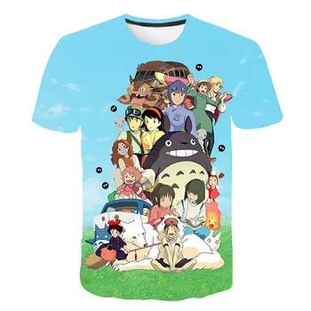 2020 3DT Majica otrok Totoro Harajuku Studio Ghibli Anime T-shirt Hayao Miyazaki Smešno Tshirt fantje oblačila Srčkan baby girl obleke