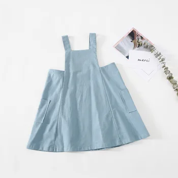 2020 Baby obleko trdna modra barva splošno zasnovo srčkan baby dekleta obleke