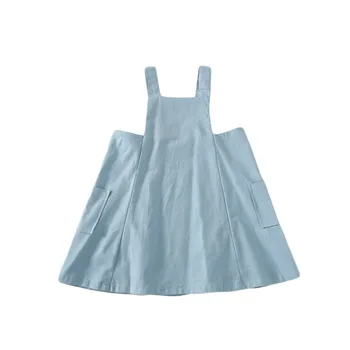 2020 Baby obleko trdna modra barva splošno zasnovo srčkan baby dekleta obleke