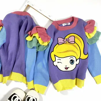 2020 Dekleta puloverji candy barve pulover puloverju princesa baby deklice, pletene vrhovi