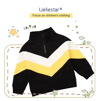 2020 Moda Otrok Mozaik Pulover otroški Pulover za Otroke Dno Shirt Tiskanje Vsestranski Hoodie Baby Sweetshirt