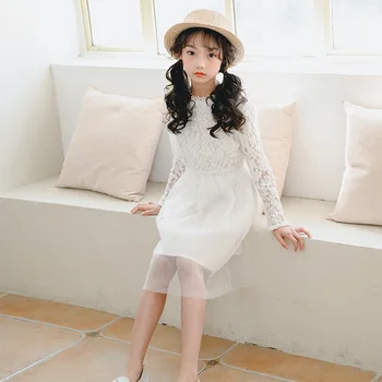 2020 Nova Moda Dekleta Čipke Obleke Srčkan Princesa Obleke za Baby Dekleta Pomlad Otroci Eleganten Dolg Rokav Obleka za Dekleta, #8287