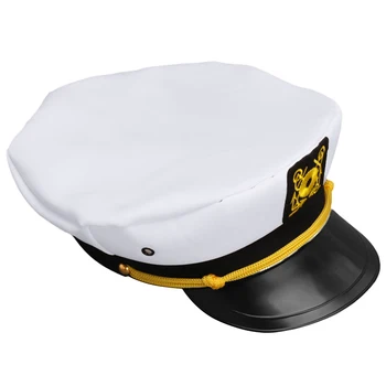 2020 Novo Vintage Bela Nastavljiva Skiper Mornarji Navy Kapetan Čolnarjenje Vojaški Klobuk Skp Odraslih Fancy Stranka Obleko 