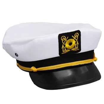 2020 Novo Vintage Bela Nastavljiva Skiper Mornarji Navy Kapetan Čolnarjenje Vojaški Klobuk Skp Odraslih Fancy Stranka Obleko 