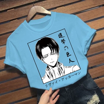 2021 Kawaii Napad na Titan majica s kratkimi rokavi Ženske Cute Anime Tshirt Unisex Svež Hip Hop T Shirt Ulične Vrh Tees Ženski