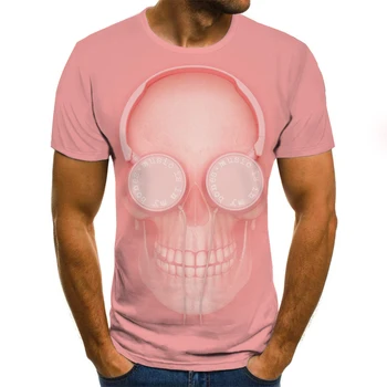 2021 Novo Grozo Serije moška T-shirt Duha Temo Vrhovi Natisnjeni Moda 3D Krog Vratu Priložnostne Kratka sleeved Poletje Rokav Slog