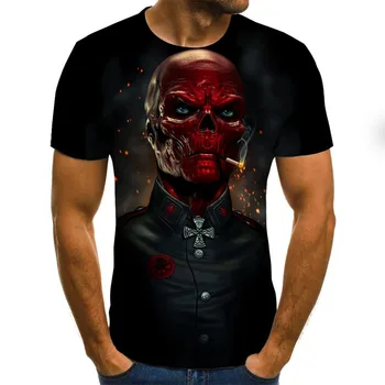 2021 Novo Grozo Serije moška T-shirt Duha Temo Vrhovi Natisnjeni Moda 3D Krog Vratu Priložnostne Kratka sleeved Poletje Rokav Slog