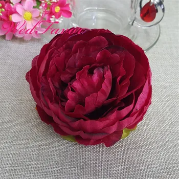 20pcs 10 cm Visoko Kakovostne Svile Tkanine Peony Rose Cvet Glave Umetno Cvetje, Lase Venec Corsage Broška Poroka Dekoracija