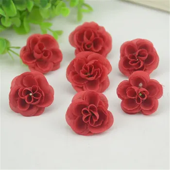 20pcs 3 cm, Mini Umetne Svile Rose Cvet Glave Za Dom Poročno Dekoracijo Ročno DIY Scrapbooking Venci Ponaredek Cvetje