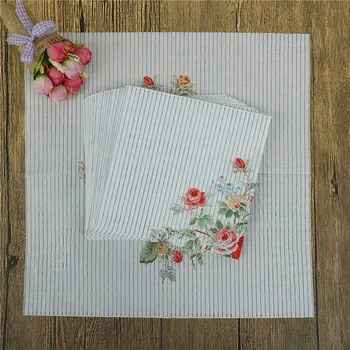 20pcs/paket Papir, otroške Plenice Tkiva Decoupage Rose Cvet Cvetni Papir Napkin Dogodek & Party Supplies Dekoracijo na Debelo