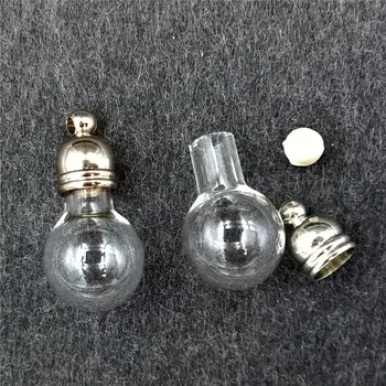 20pieces 22x12mm žogo oblike steklena tehtnica obesek steklo obesek mini, ki želijo steklenici čare ročno izdelan modni nakit ugotovitve
