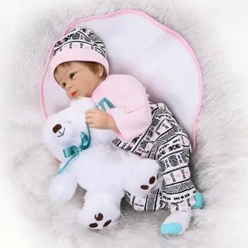 22-palčni Mehki Silikonski Prerojeni Baby Doll Deklice Najboljši Prijatelj Newborn Baby Boy Lutka Brinquedos Igrače za Otroke, Bebe, ki so Prerojeni