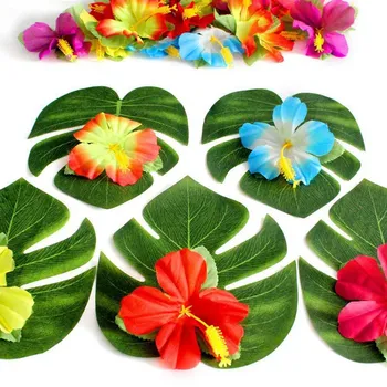 24 Kos Havajih Cvetje Hibiscus Živo Pisane Umetne Rože Umetno Cvet Za Svate Namizni Dekor Banket Ramdom