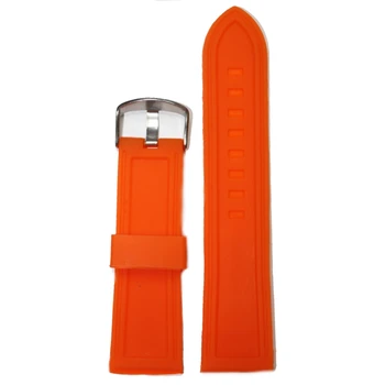 24mm Pumpkin Orange Silicone Jelly Rubber Unisex Watch Band Straps WB1054H24JB Spring Bar and spring bar removal tool included