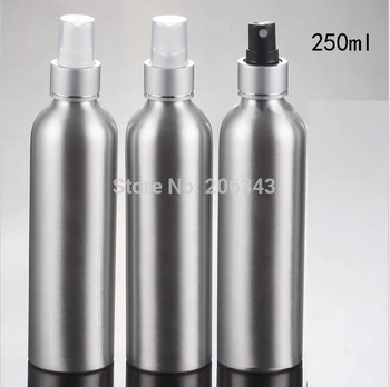 250 ml Aluminijasti steklenici kovinska steklenica spray steklenico z matt silver ovratnik belo/črna /pregledna črpalka