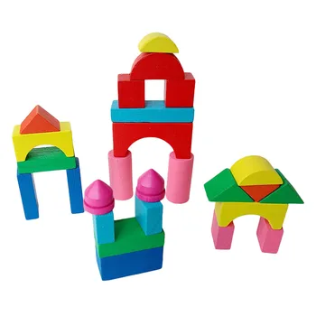 26pcs/set Lesenih Kid Mini Castle gradniki Geometrijske Oblike Izobraževalne Igrače, Igre, Okolju Prijazne