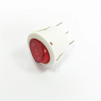 2Pc 20 mm Premer Majhne Okrogle Čoln Rocker Stikala Mini Krog bela Rdeča 3 Pin ZA vklop / IZKLOP Rocker Switch